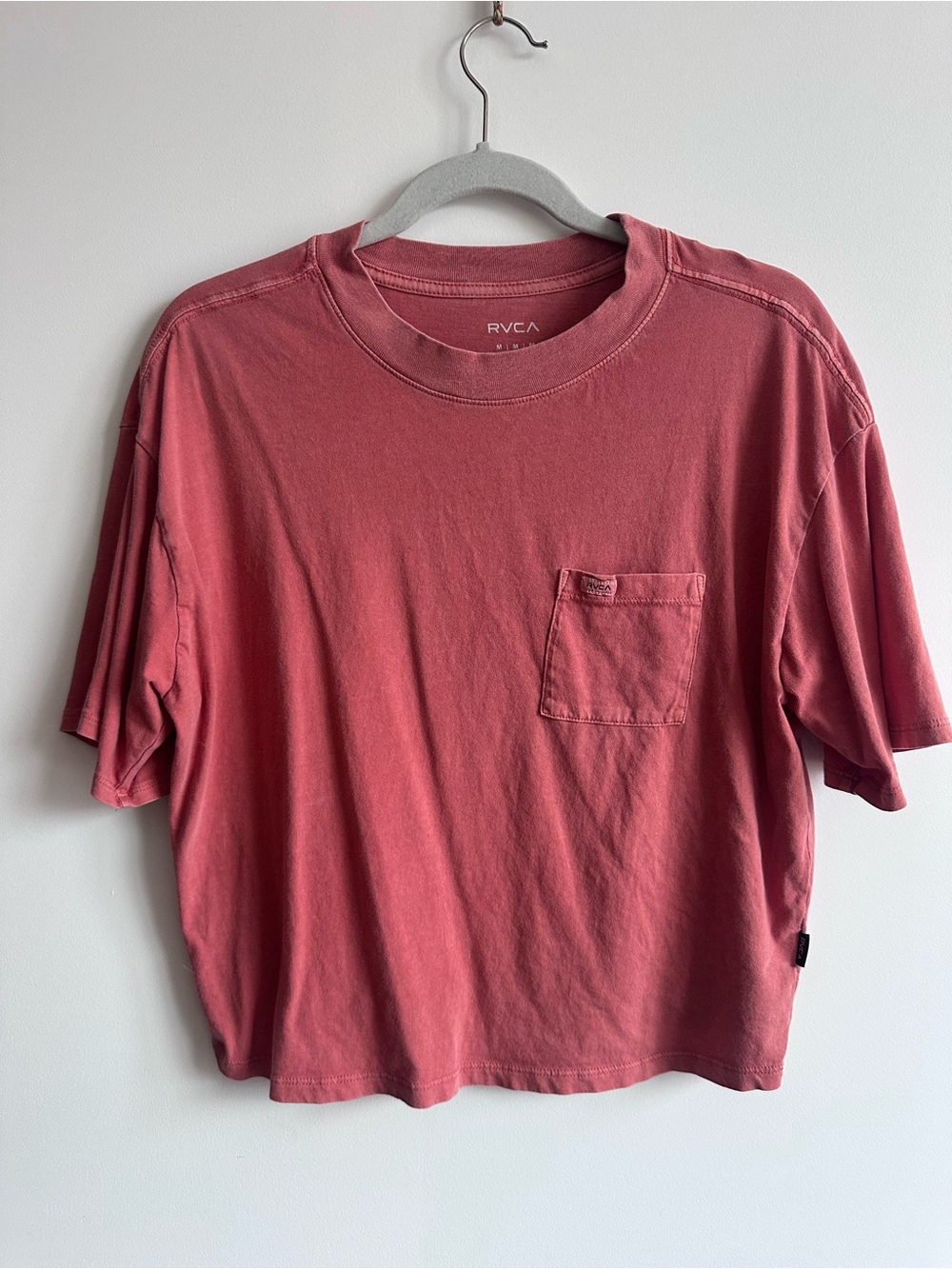 RVCA Women's Short-Sleeve Pocket Tee in Dusty Rose